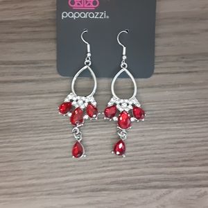 Coming In Clutch Red Earrings